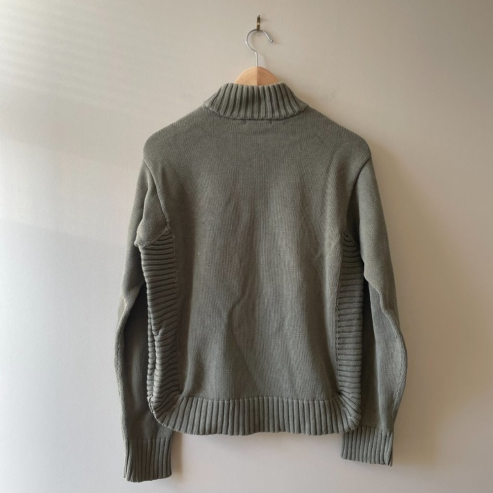 Orly | Sage Green Cotton Turtleneck Sweater - Size L - Picture 3 of 10